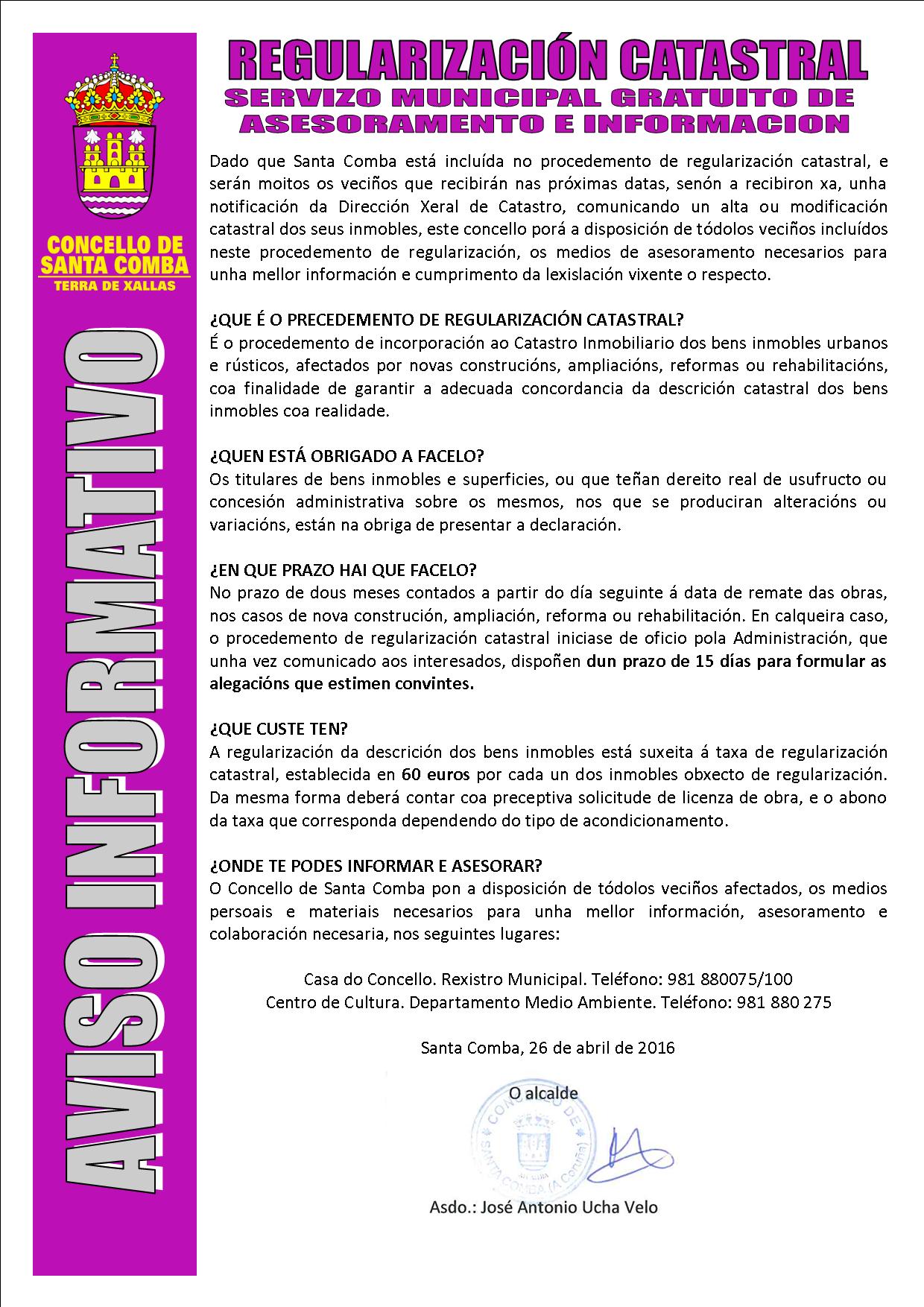 Regularización Catastral – Servizo Municipal Gratuito de Asesoramiento e Información.