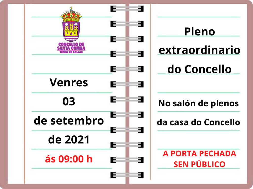 CONVOCATORIA PLENO EXTRAORDINARIO 03/09/2021